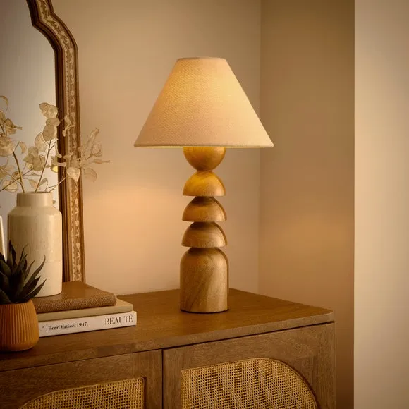 Juniper Stacked Wooden Table Lamp 2