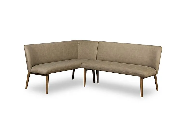 Sansa Faux Leather Left Hand Facing Corner Dining Bench with Wooden Legs - In Time for Christmas