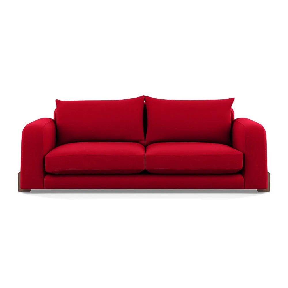Heal's Nuvola 4 Seater Sofa Melton Wool Red Oxide Walnut Stained Feet 1