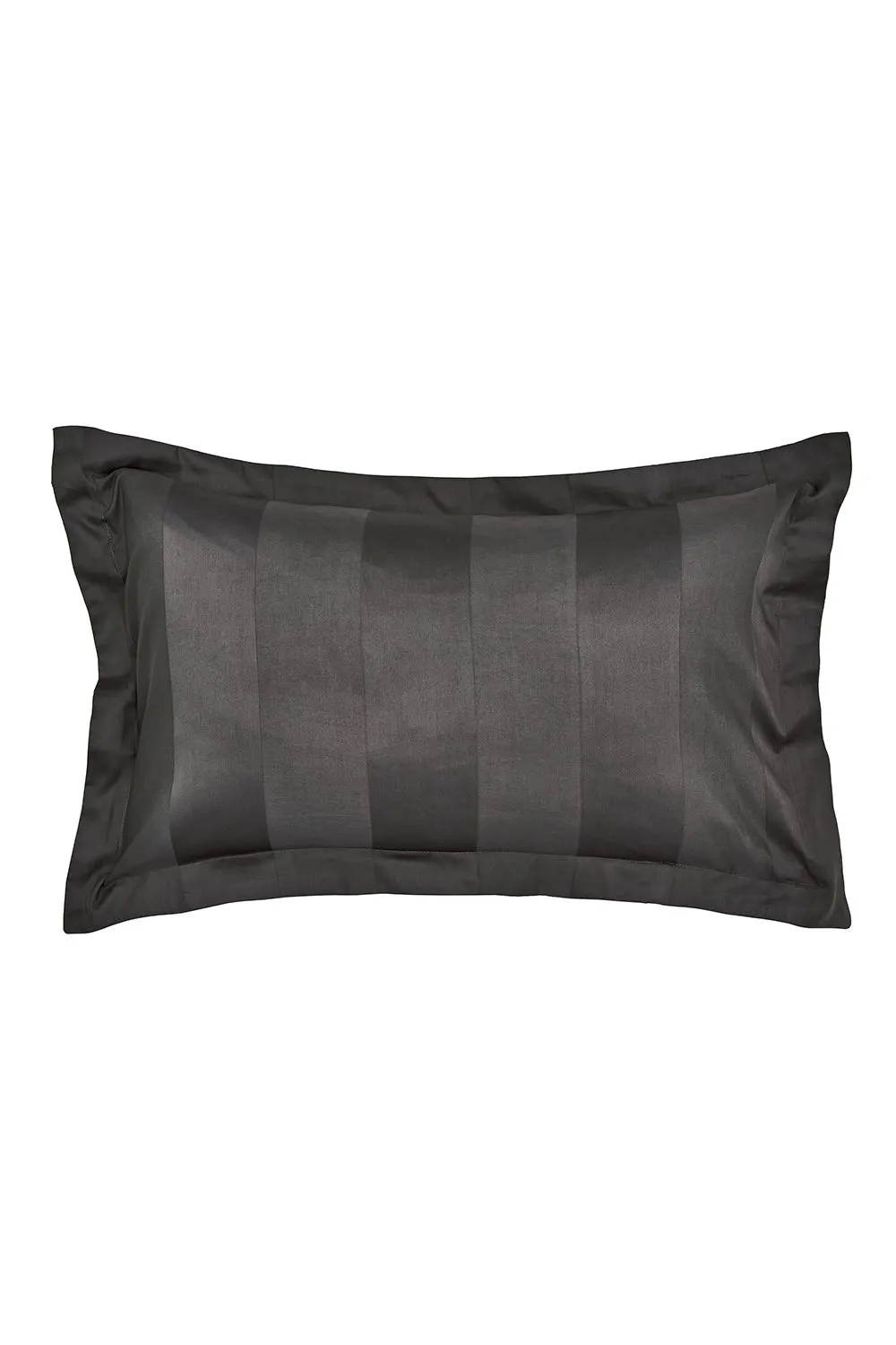 1951 'Serra' Luxury Satin Stripe 250 Thread Count Sateen Duvet Cover Set in Charcoal 4