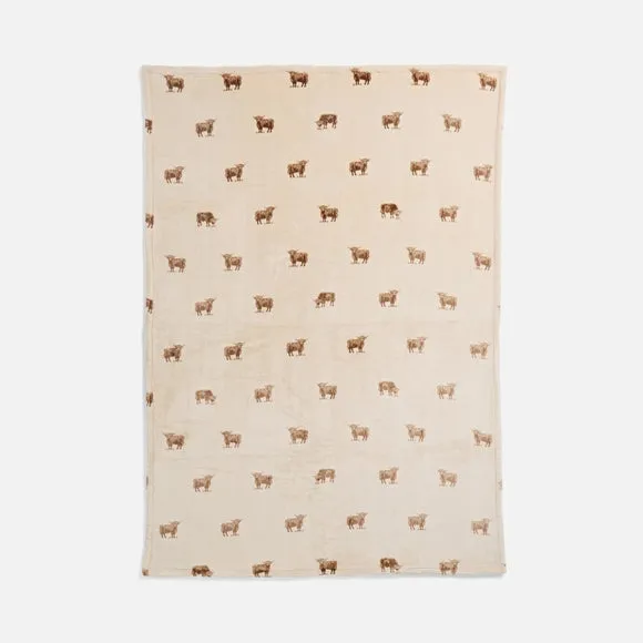 Highland Cow Printed Sherpa Throw Blanket 3