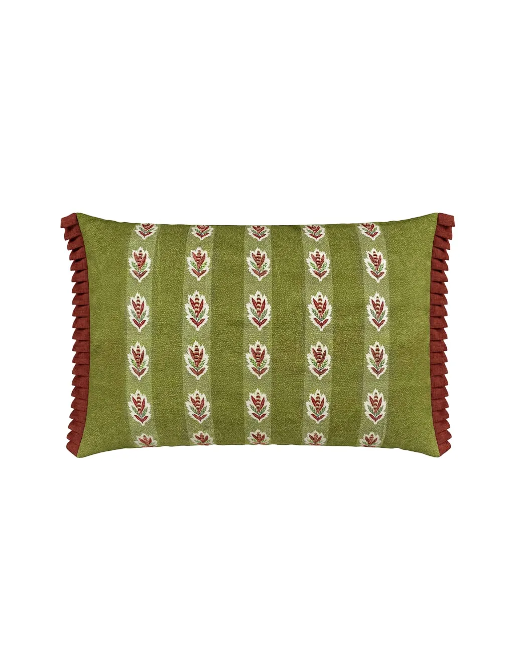 Sanderson Pure Cotton Aril's Garden Print Cushion Green Mix
