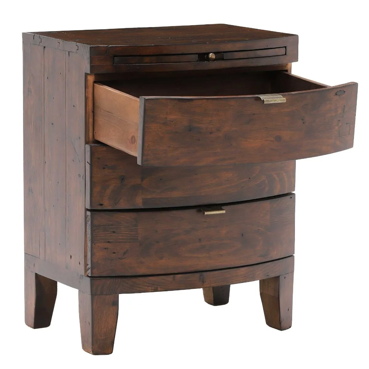 Navajos 3 Drawer Wide Bedside Table, Wood | Barker & Stonehouse 4