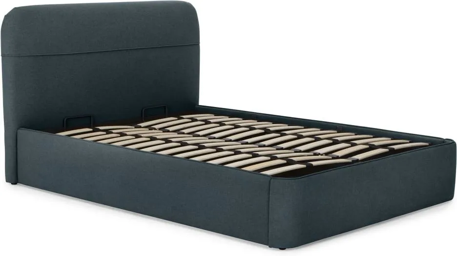 Baya Double Ottoman Storage Bed, Aegean Blue
