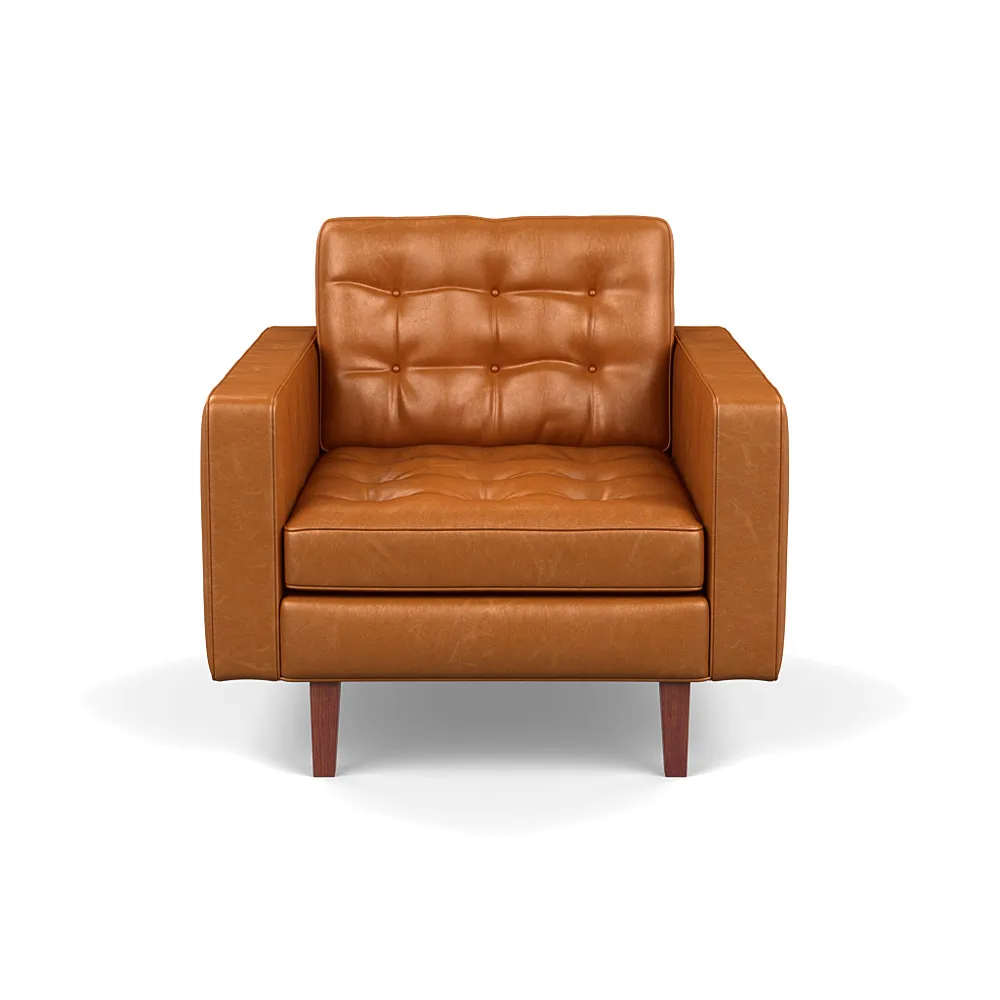 Heal's Hepburn Ottoman In Stonewash Leather Toffee 277 2