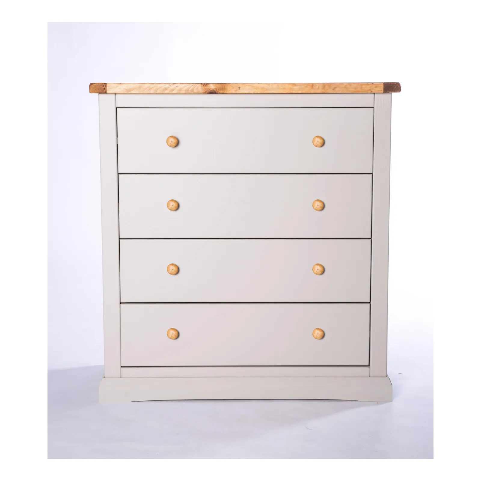 Cabinet Bits Loreo 4 Drawer Chest of Drawers Wood Knob in Light Grey 2