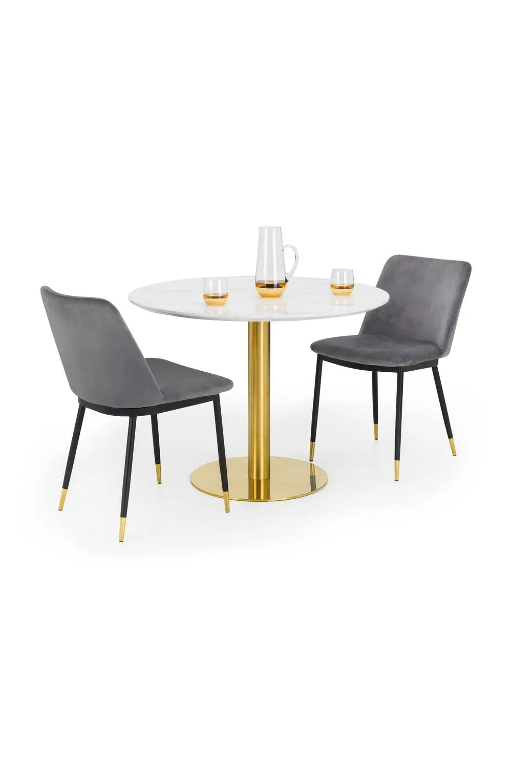Julian Bowen Palermo Round Pedestal 4 Seater Dining Table in White 6