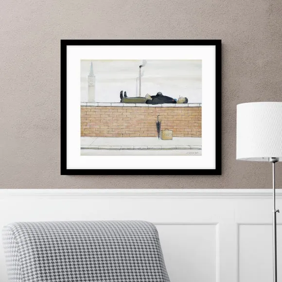 A Man Laying on a Wall 1957 Lowry Framed Print