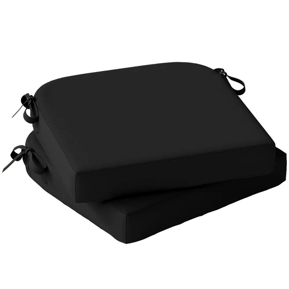 OUTSUNNY Outdoor Chair Seat Cushions Set of 2, Garden Chair Cushions in Black 2