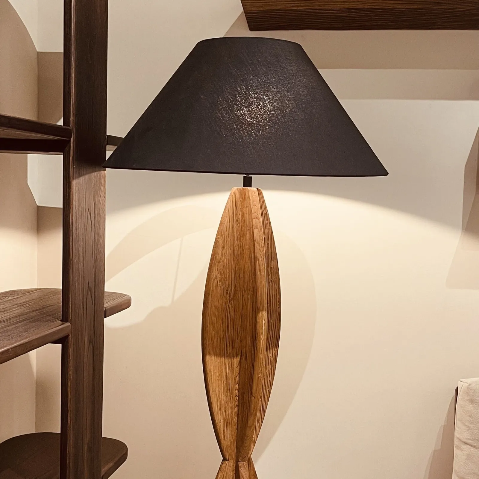 Geo Shape Floor Lamp With Black Shade 60X60X162Cm Oak | Barker & Stonehouse 6