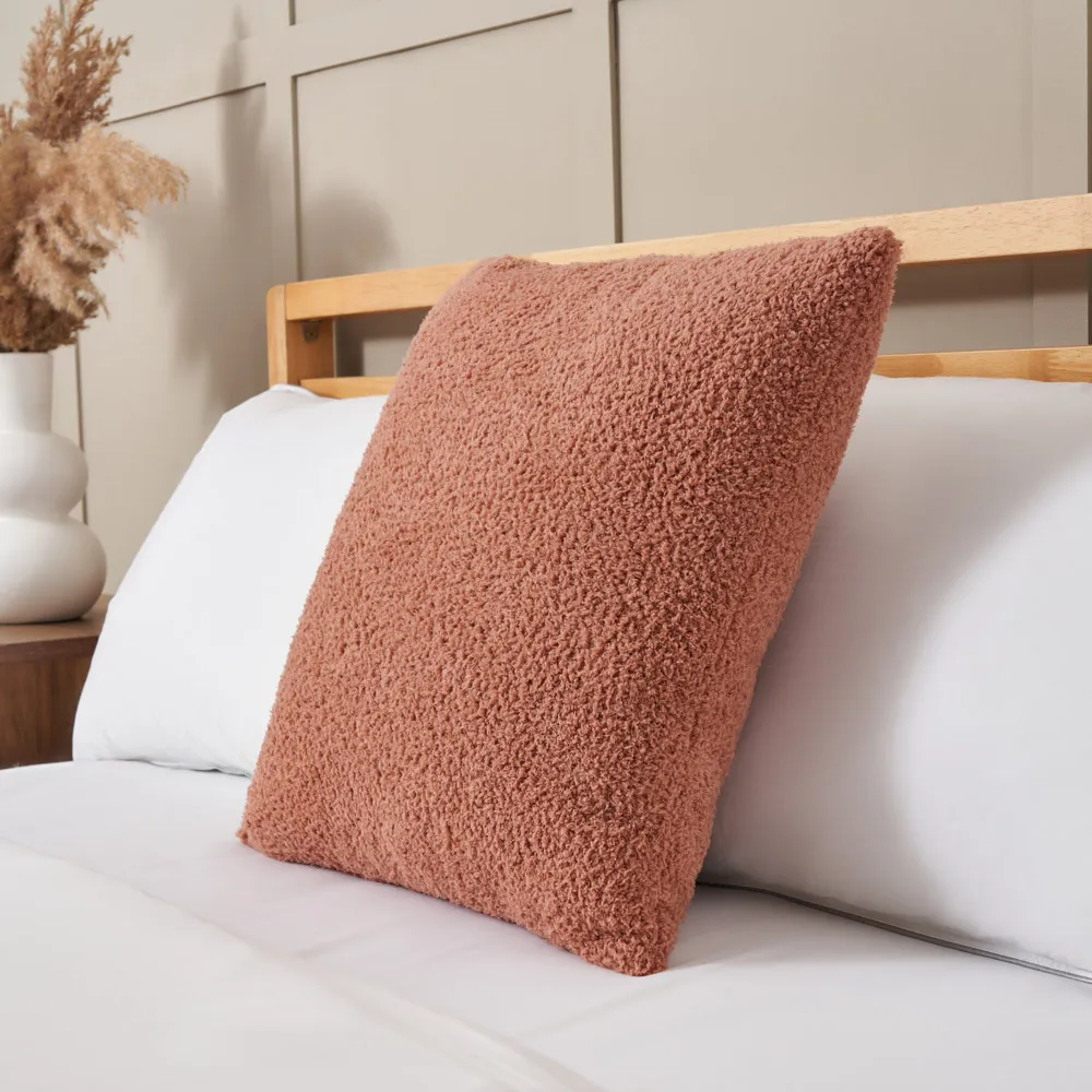 Really Soft Teddy Bear Fleece Cushion, Clay 1