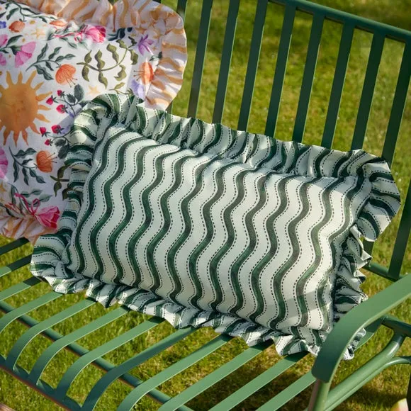 Summer Solstice Wiggly Stripe Outdoor Rectangle Cushion 1