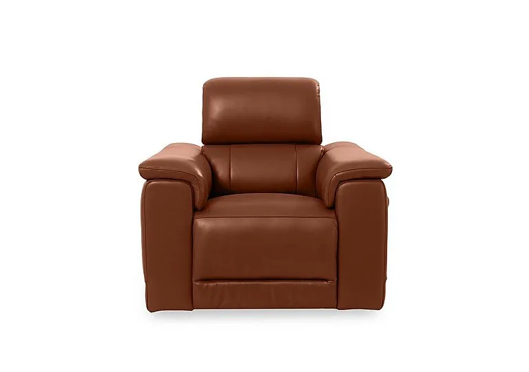 Genius Leather Power Recliner Chair with Power Headrest - Montana Butterscotch