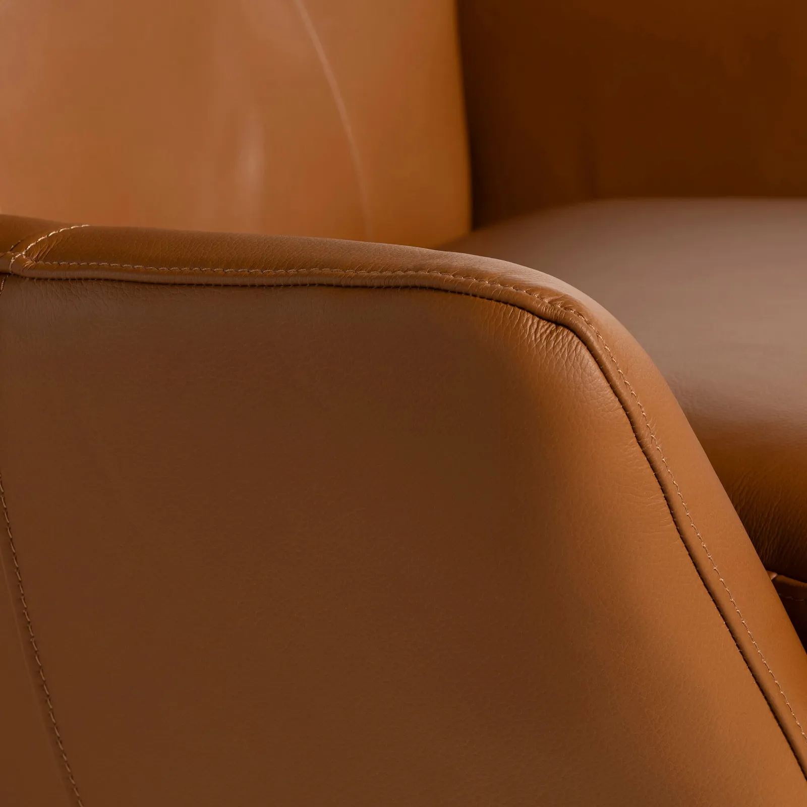 Mills Swivel Armchair, Brown Leather | Barker & Stonehouse 6