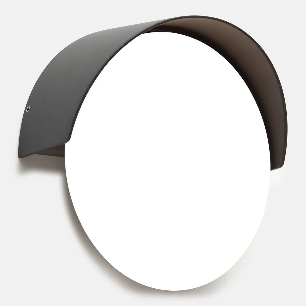 Netlighting Auro Outdoor Flush Wall Lamp Black Sandblasted LED 6.2W IP54 On Off 3