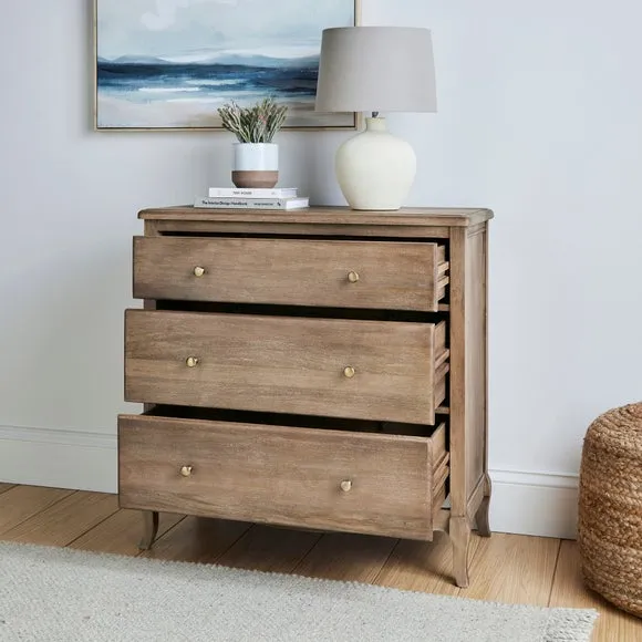 Giselle 3 Drawer Chest, Mango Wood 2