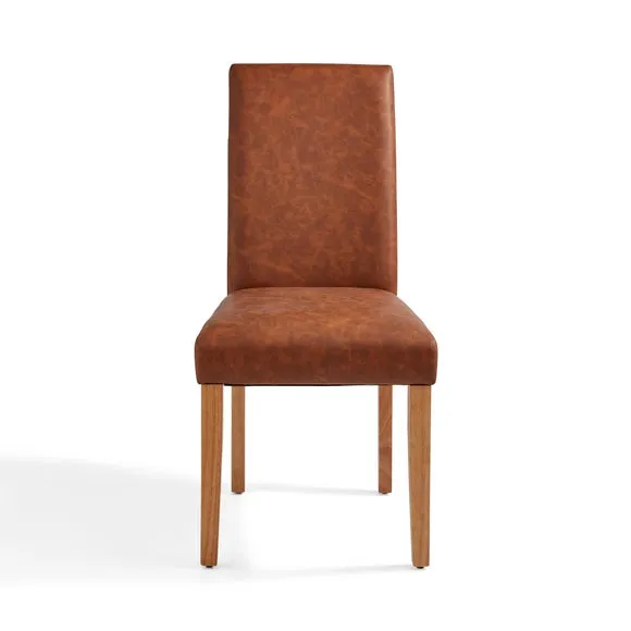 Hugo Set of 2 Dining Chairs, Distressed Faux Leather 6
