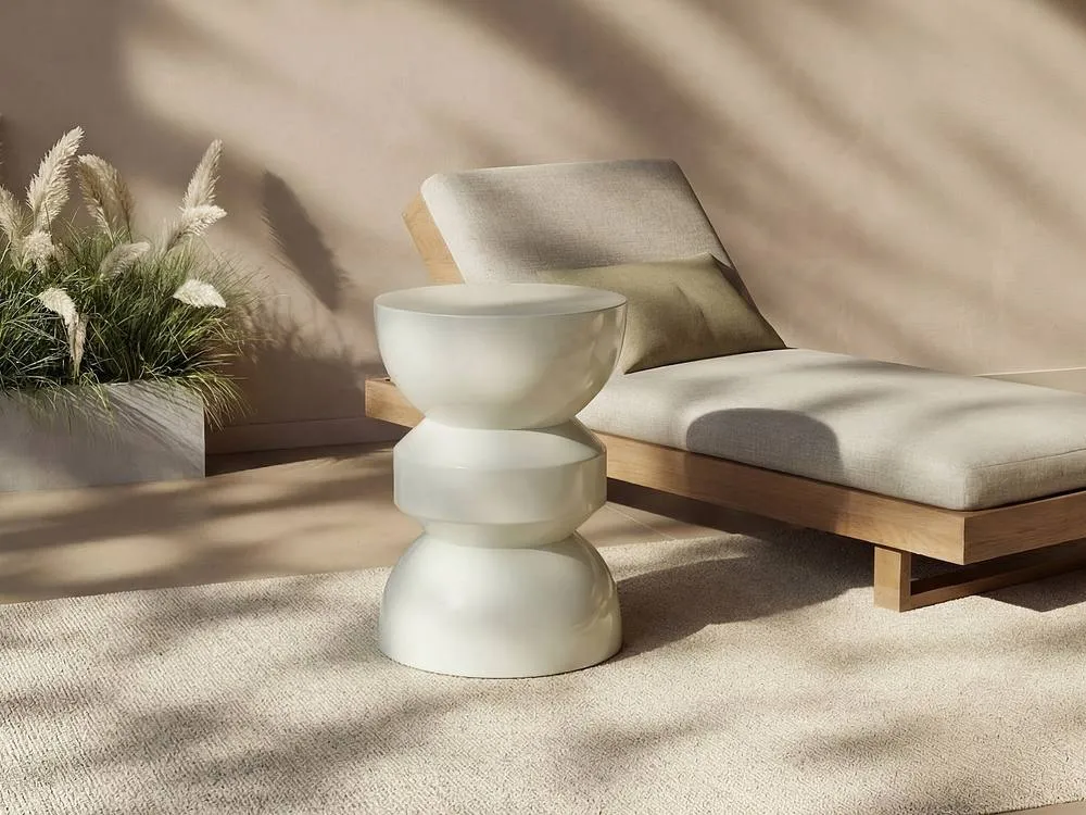 Vente-unique Metal Garden Side Table - White - TOQO By MYLIA