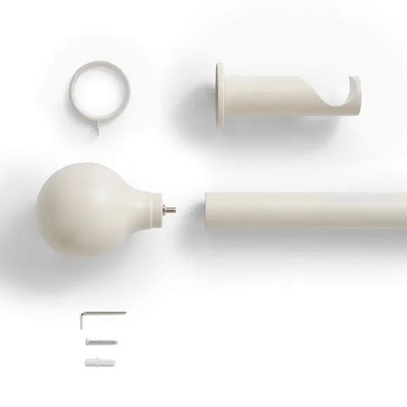Contemporary Ball Fixed Metal Curtain Pole with Rings 2