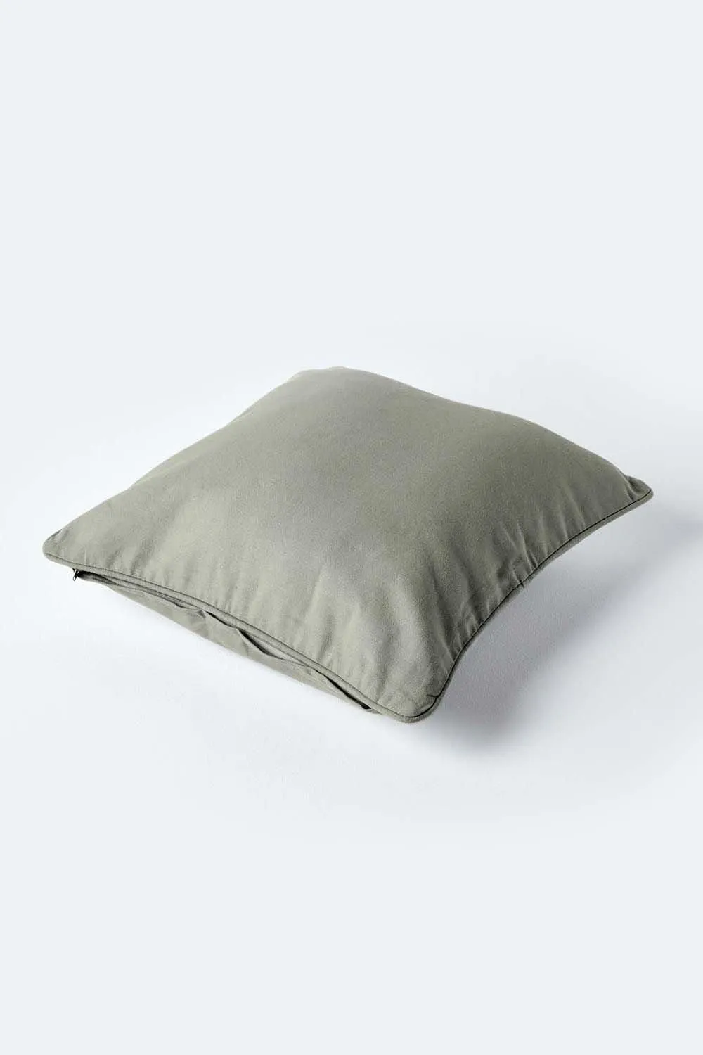 Homescapes Cotton Plain Cushion Cover in Grey 3