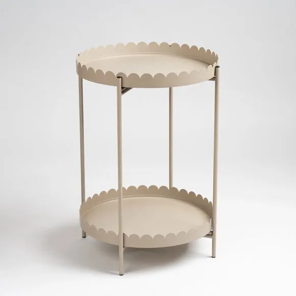 Scalloped 2 Tier Side Table 3
