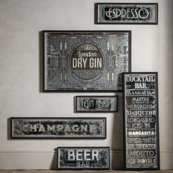 Cedar and Sage Antique Printed London Dry Gin Wall Mirror 3