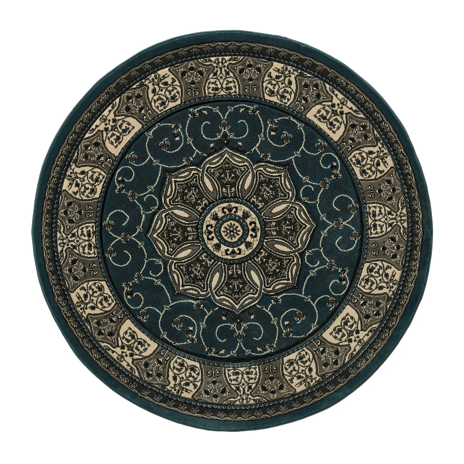 Heritage Circle Rug Natural/Blue
