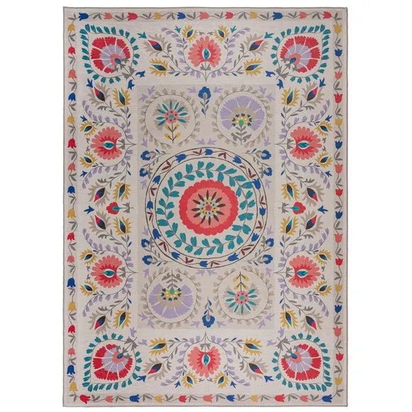 Hani Floral Washable Rug 2