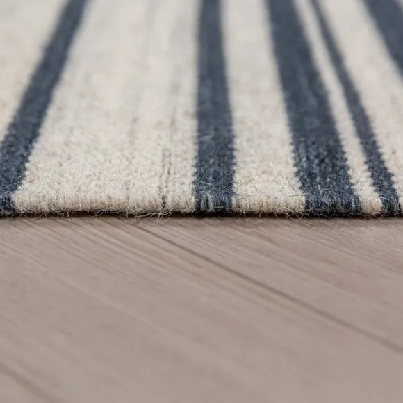 Marlin Striped Geometric Wool Rug 4