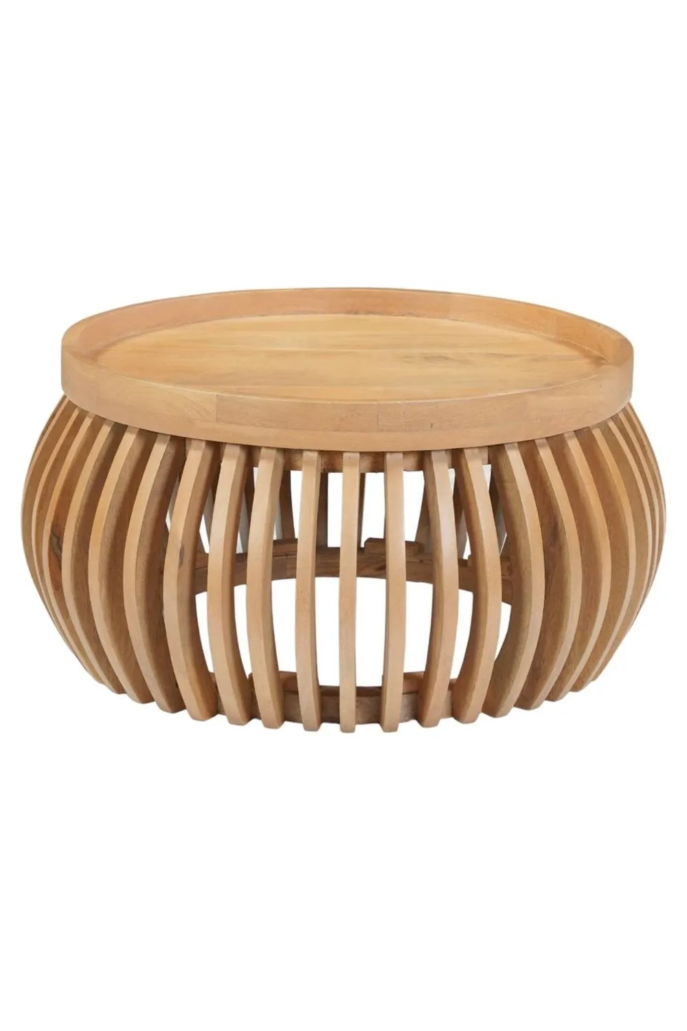 IH Design Yealmpton Solid Wood Low Coffee Table Mango Wood 66x66x36 cm in Tan 2