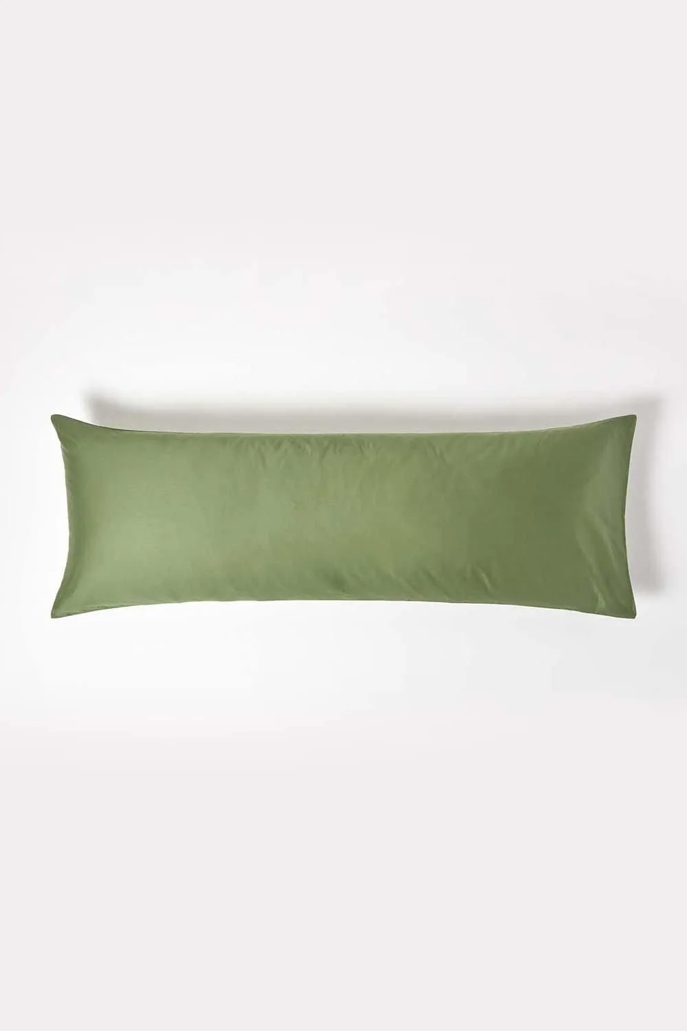 Homescapes Sateen Cotton Housewife Pillowcase 400 TC, Body Pillowcase in Green