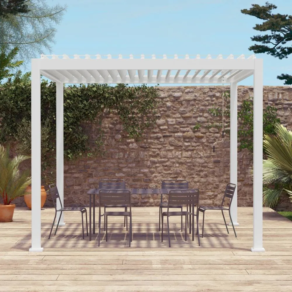 sweeek Louvered Pergola Aluminium 3 X 3m V2 in White