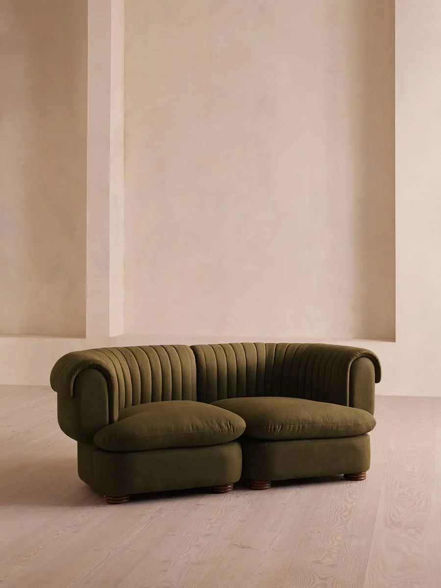 Rava Three Seater Sofa, Linen, Olive