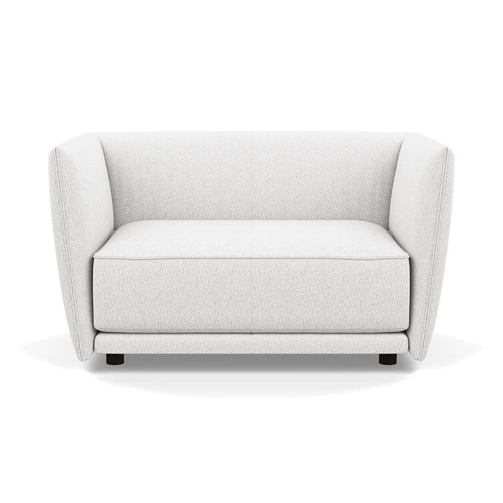 Heal's Valley Loveseat Loop Boucle Polar Walnut Stain Feet 1