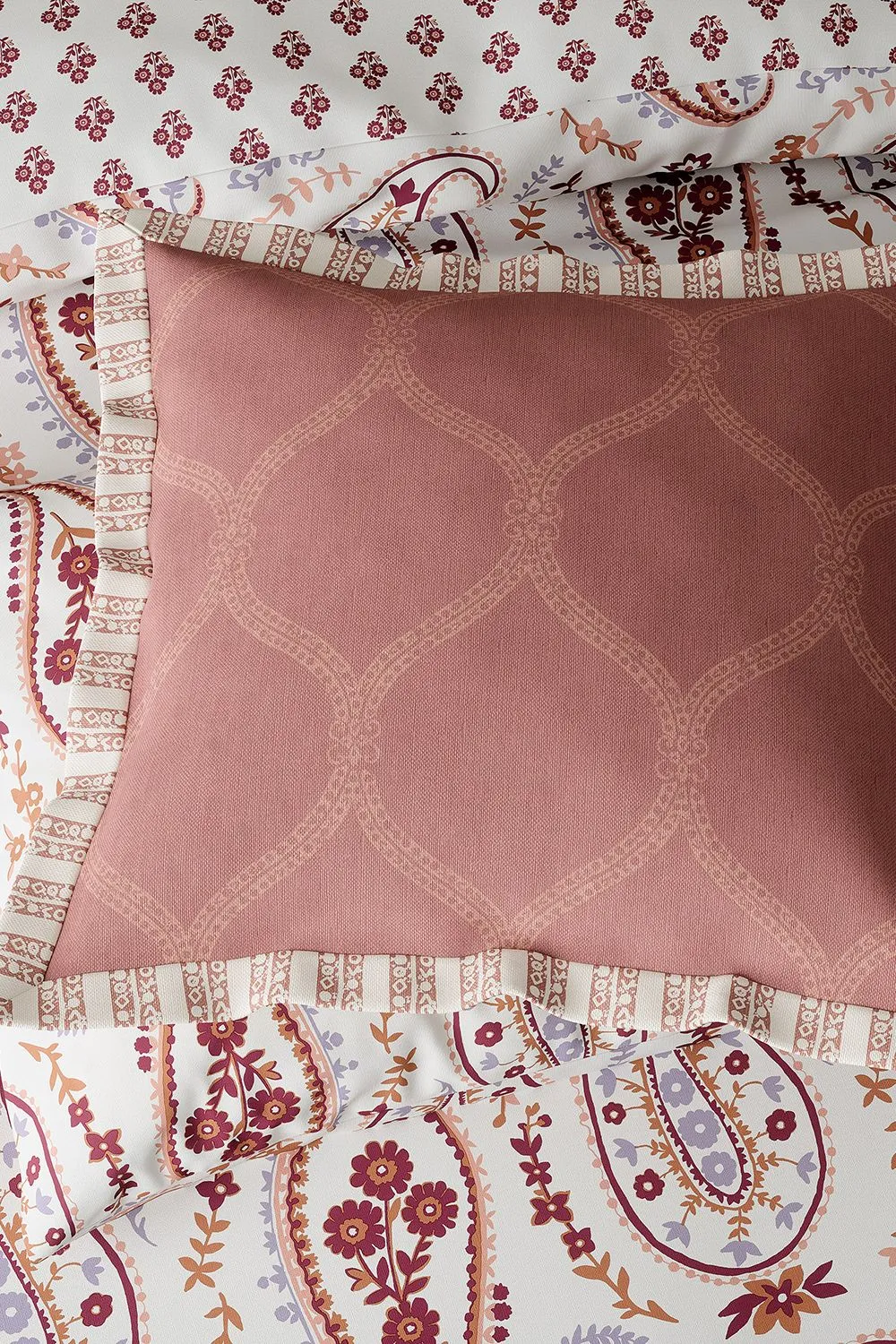 Sanderson 'Jamilia' Cotton Cushion in Pink 2