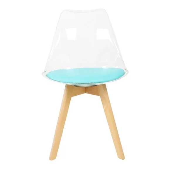 Fusion Living Soho Clear Plastic Dining Chair with Squared Legs 3