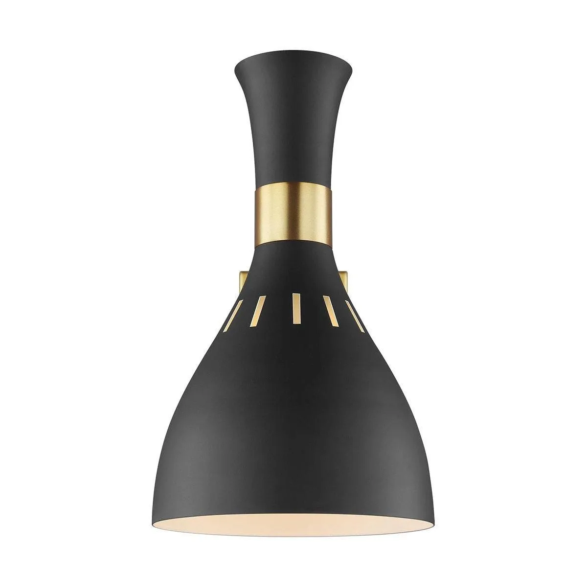 Netlighting Joan 1 Light Dome Wall Light Midnight Black Burnished Brass E27 2