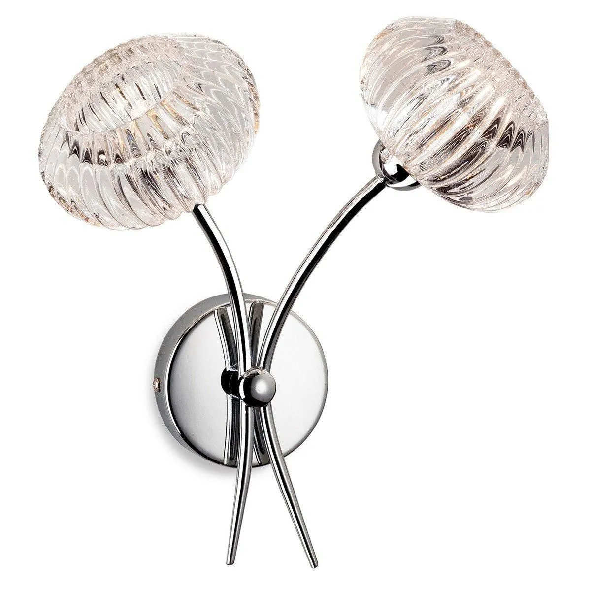 Netlighting Lisbon 2 Light Indoor Wall Light Chrome Clear Decorative Glass G9