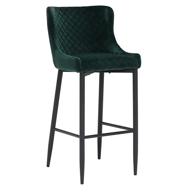 Rivington Fabric Bar Stool  Dark Green