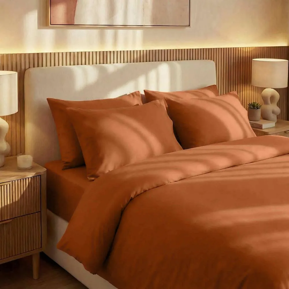 Bedable 100% Cotton Sateen Bedding Bundle 460 Thread Count - Duvet Cover + Fitted Sheet + 4 Pillowcases + Duvet + 4 Pillows