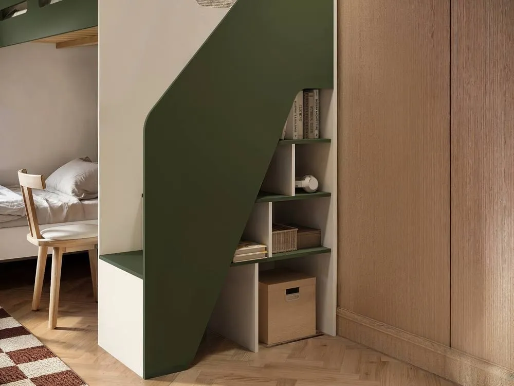 Flair Alpha Bunk Bed with LED Beige & Green 3
