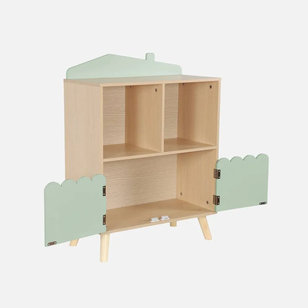 sweeek 2-shelf 2-door Bookcase in Green 2