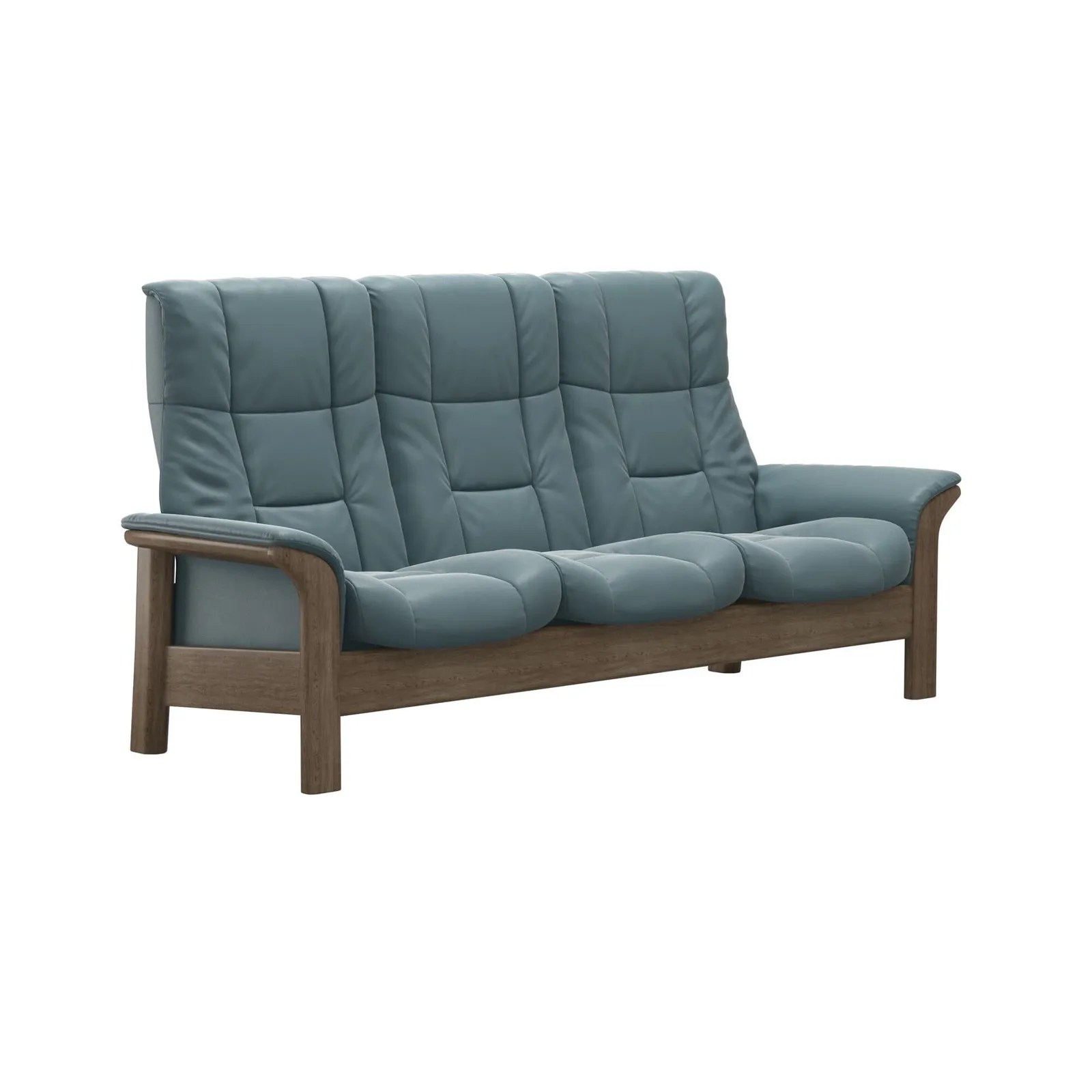 Stressless Windsor 3 Seater Recliner Sofa, Blue Leather | Barker & Stonehouse 2