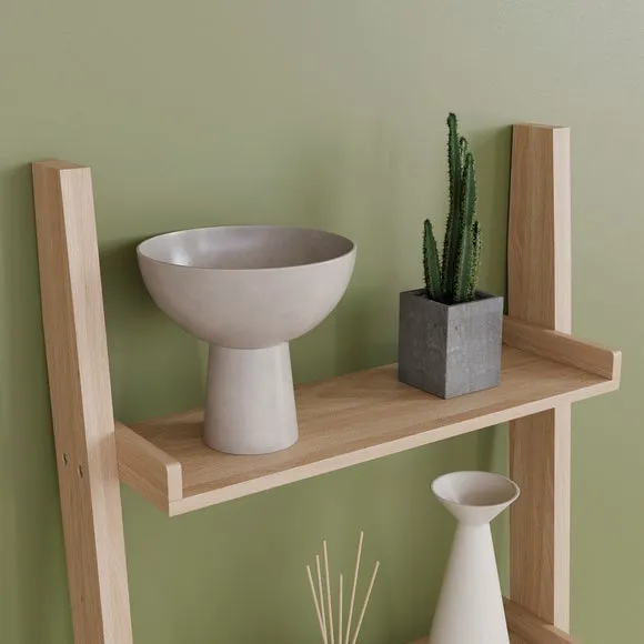 Return - York 4 Tier Ladder Bookcase, Light Wood 3
