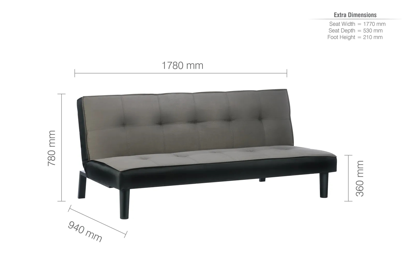 Birlea Velvet Sofa Bed Aurora 3 Seater Settee Modern Fabric in Grey 5