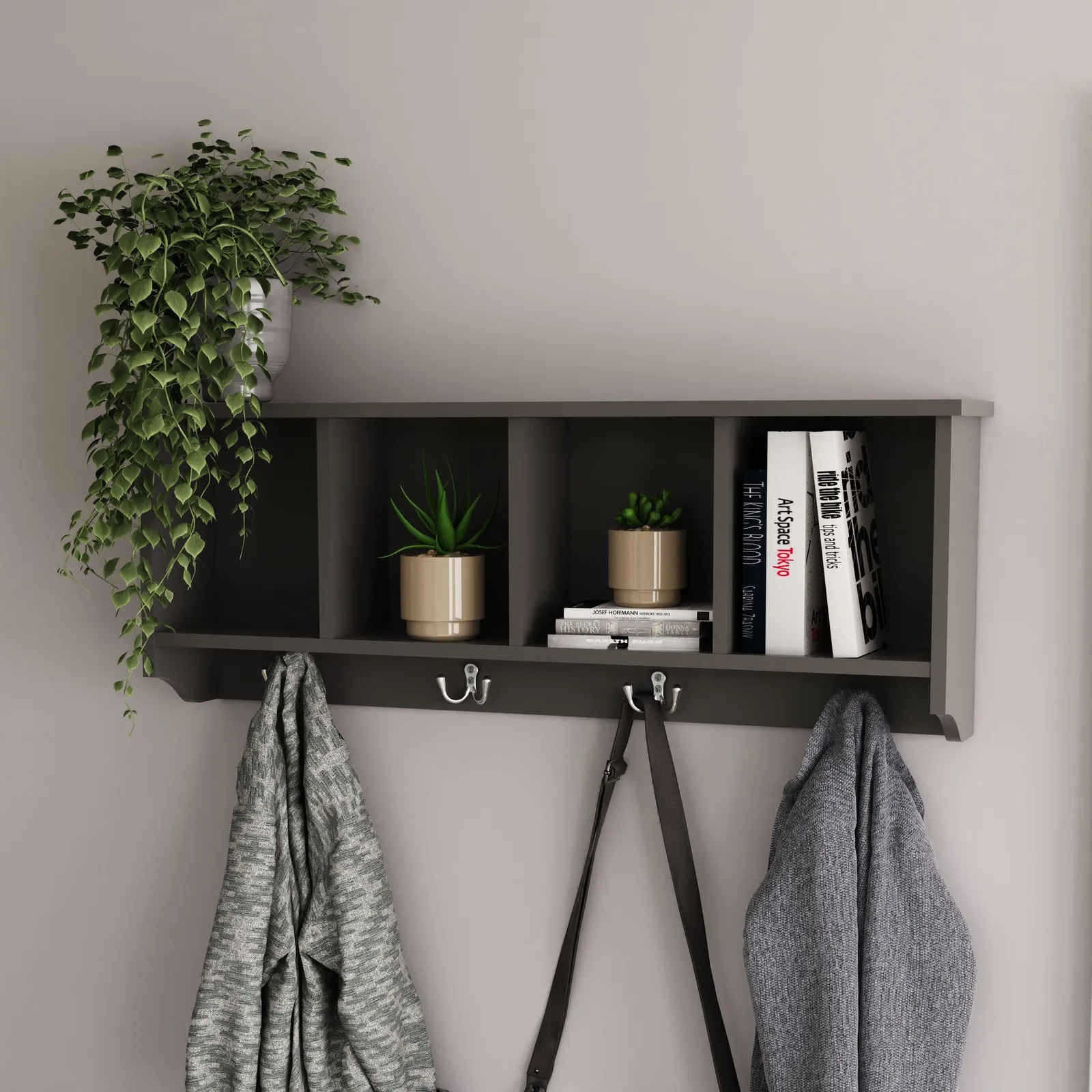 GFW Kempton Wall Rack in Grey