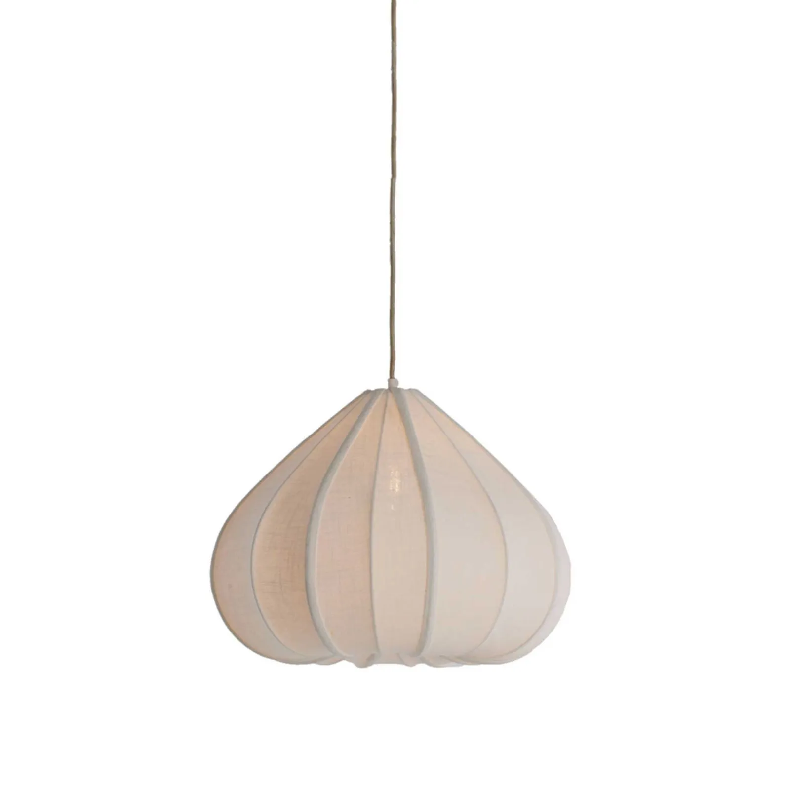 Large White Curved Fabric Pendant Light, Neutral | Barker & Stonehouse 2