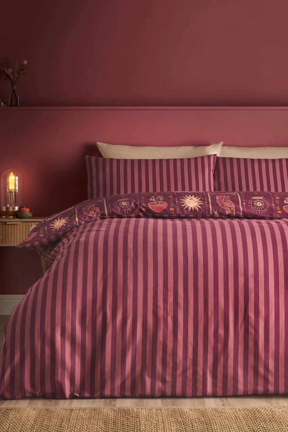 Catherine Lansfield Enchanted Witchcraft Reversible Halloween Duvet Cover Set in Plum 2