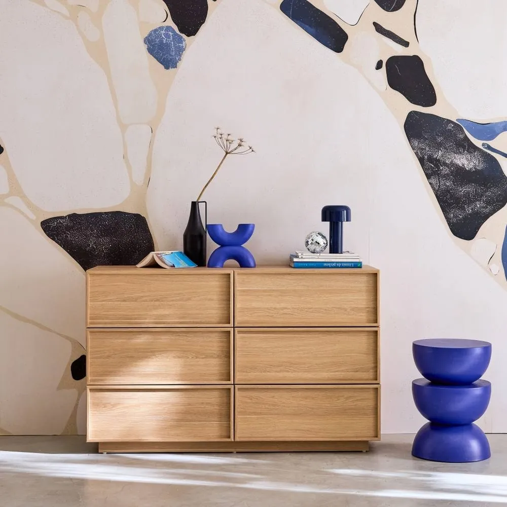 sweeek Chest of 6 drawers wood effect in Beige 1