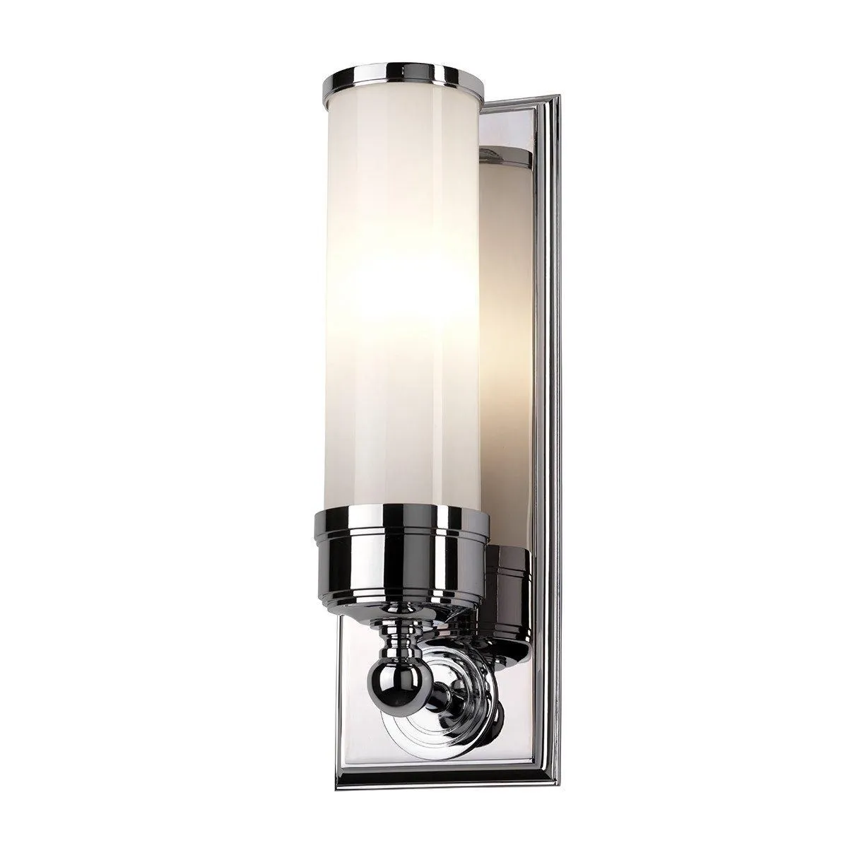 Netlighting Worcester 1 Light Bathroom Wall Light Polished Chrome IP44 G9 in Grey